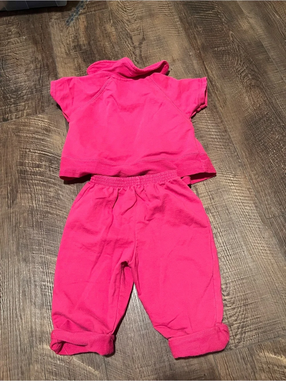 Vintage Sesame Street Zoe Girls' Hot Pink Pajama Set with Elmo Pockets
